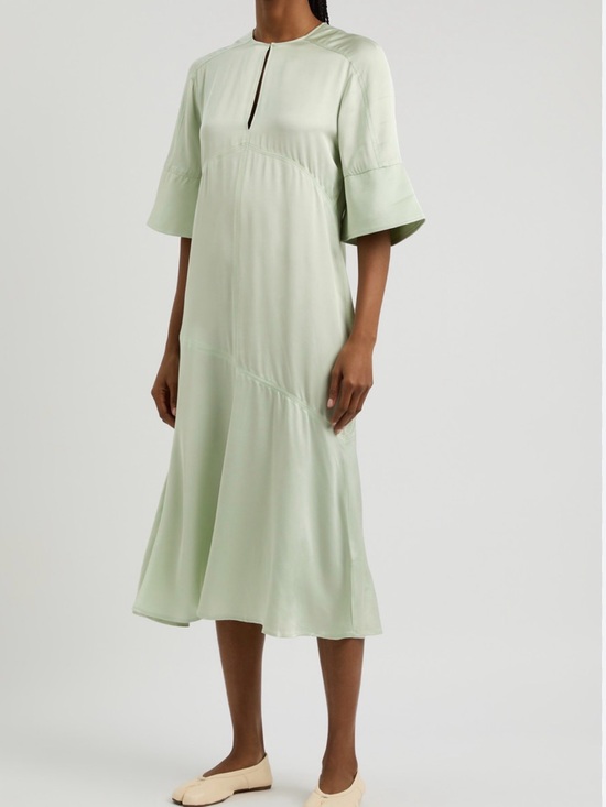 Day Birger Et Mikkelsen Dresses & Skirts - DAY Light Sage green resort wear Midi Dress with Keyhole Neckline size L NWT